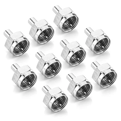 Afbeelding van deleyCON SAT F Afsluitweerstand (F Connector) Eindweerstand als Afsluiting op Bus (Multischakelaar, LNB, Tuner, Contactdozen) 75 Ohm 10 Stuks Zilver