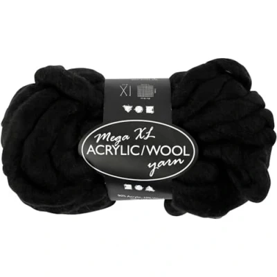 Afbeelding van Creotime XL garen zwart 15 m. 300 gr.