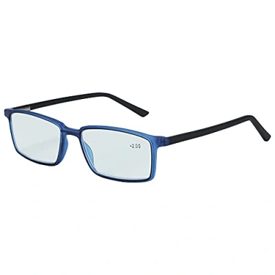 Afbeelding van ZENOTTIC Leesbril, blauw licht blokkerende bril, licht, klassiek, trendy, stijlvol, voor dames en heren, Blauw, 3.50