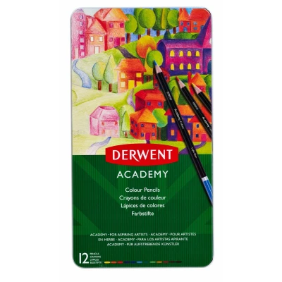 Afbeelding van Kleurpotloden Derwent Academy blik à 12 stuks assorti