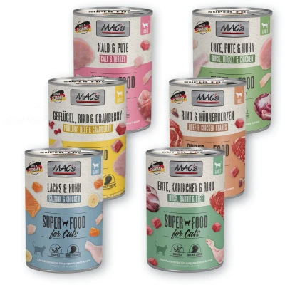 Afbeelding van MAC&#039;s Cat Kattenvoer Probeerpakket Voordeelpakket: 24 x 200 g Mix (6 Soorten)
