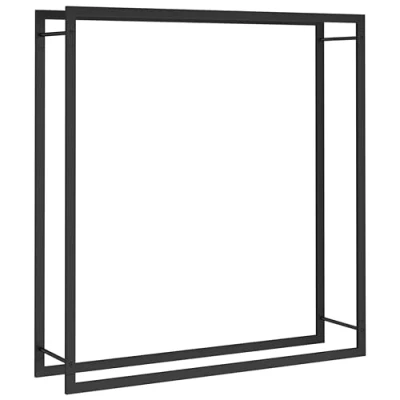 Afbeelding van Haardhoutrek 110x28x116 cm staal matzwart