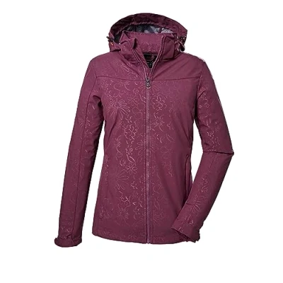 Afbeelding van killtec Dames Softshelljack/outdoorjack met afritsbare capuchon KOS 40 WMN SFTSHLL JCKT, aubergine, 46, 41280 000