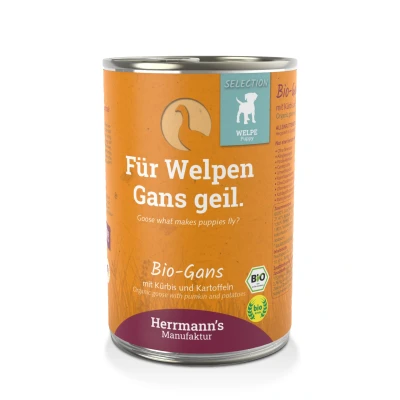 Afbeelding van Herrmann&#039;s Bio Puppy Gans met pompoen 400 gr.