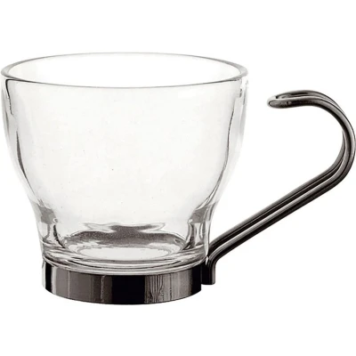 Afbeelding van Set van koffiekopjes Quid Transparant Staal Glas (110 ml) (3 Stuks)
