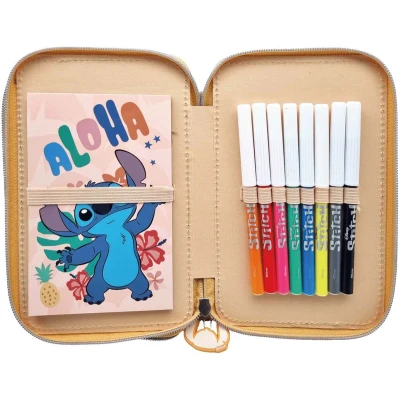 Afbeelding van Disney Stich 2 vaks gevulde etui