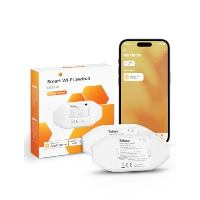 Afbeelding van Refoss slimme wifi schakelaar compatibel met HomeKit, aangesloten voor Siri, Alexa en Google Home, doe het zelf afstandsbediening tijdfunctie, 2500W, 2 stuk
