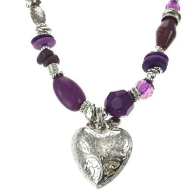 Afbeelding van Behave Ketting met diverse kralen en hartvormige hanger