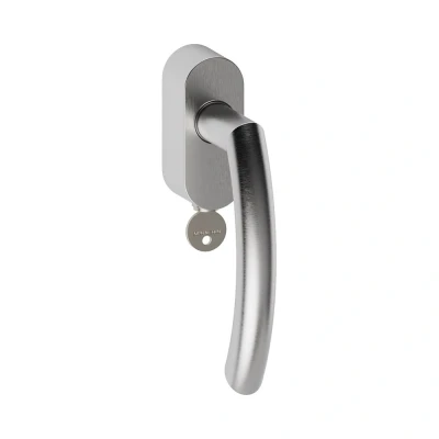 Afbeelding van Hard Brass Shuffle Helsinki Raamkruk Afsluitbaar 304 Inox Geborsteld RVS