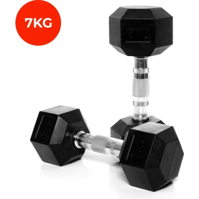 Afbeelding van Core Power Rubber Hex Dumbbells 7 kg (per paar)