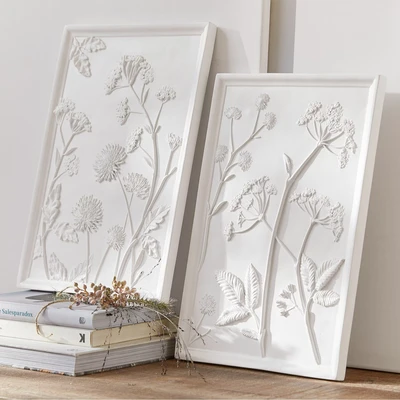 Afbeelding van LOBERON Afbeelding set van 2 Carrefour wit
