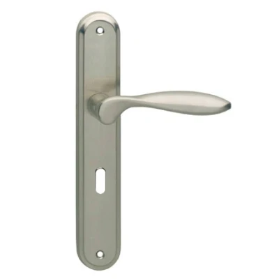 Afbeelding van Intersteel Deurkruk George op langschild sleutelgat 56mm nikkel mat