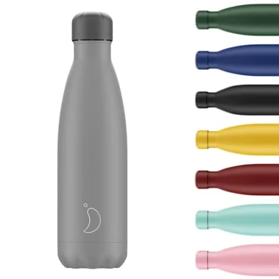 Afbeelding van Chilly&#039;s waterfles Roestvrij staal en herbruikbaar Lekvrij, beslaat niet All Grey, 500ml