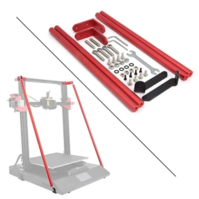 Afbeelding van Zeberoxyz Rode steunstangset alleen voor CR 10S Pro/CR Pro V2 3D printer, doe het zelf upgrade accessoires Creality printer (616 mm)
