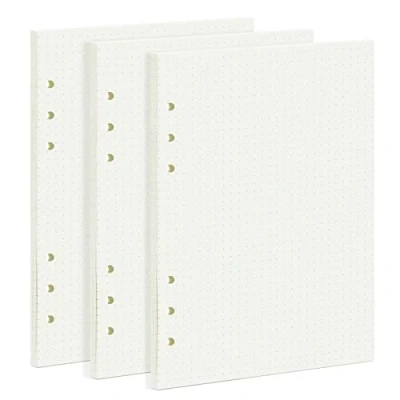 Afbeelding van PALUDO 3 Verpakkingen A5 Gestippeld Navulpapier, 135 Bladen Reserve Vellen Papier Blanco, 6 Gaten Nachvullen Inlegvellen Los Notitiepapier voor Filofax Notitieboek Ringboeken