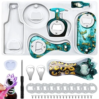 Afbeelding van flesopener, siliconen vormen, epoxyhars, vorm met accessoires, gietvorm, voor doe het zelf vorm, sSliconform