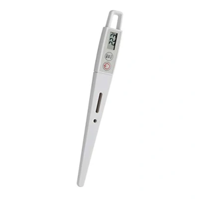 Afbeelding van TFA Dostmann digitale insteekthermometer, 30.1040, MAX/ MIN/ HOLD functie, waterdicht, thermometer voor vlees en levensmiddelen, sonde 105 mm, HACCP EN13485 conform, wit