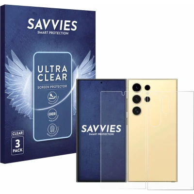 Afbeelding van Savvies Screenprotector voor Samsung Galaxy S24 Ultra (case friendly) (Voor+Achter) Folie Beschermfolie transparant (6 Stuks)