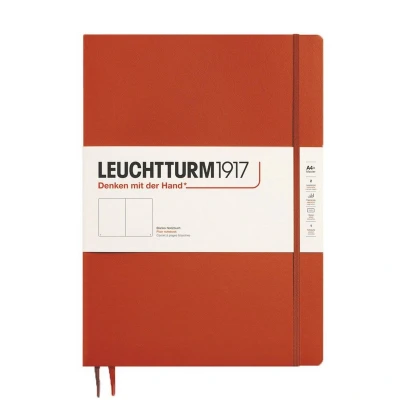 Afbeelding van Leuchtturm notitieboek fox red blanco master slim hardcover a4+ 225x315mm