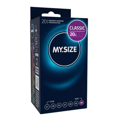 Afbeelding van MY.SIZE Classic condooms 69 mm breed I 20 stuks verpakking premium extra dun true to touch gossamer dunne 0,07 wanddikte vegan voor mannen