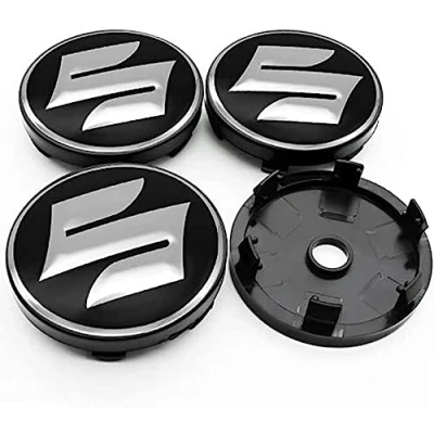 Afbeelding van 4 STUKS 56mm Naafdoppen voor Suzuki Grand Vitara SX4 Swift Jimny Kizashi Liana, Wielcentrum, Naafdop Covers Beschermers.,B