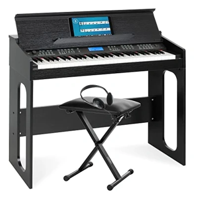 Afbeelding van FunKey DP 61 III Keyboard met toetsen in digitale piano design set incl. pianokruk en koptelefoon