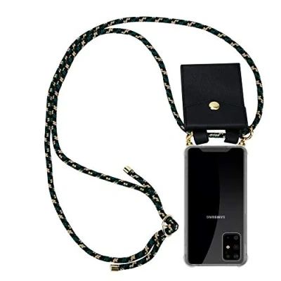 Afbeelding van Cadorabo Hoesje geschikt voor Samsung Galaxy S20 PLUS in CAMOUFLAGE Silicone Mobiele telefoon ketting beschermhoes met gouden ringen, koordriem en afneembare etui