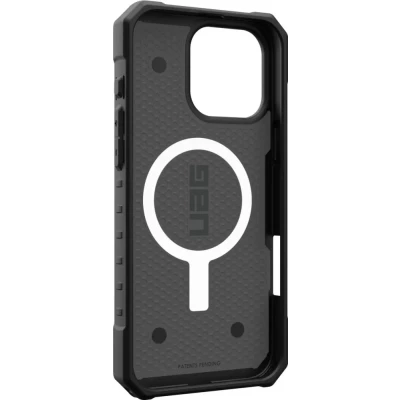 Afbeelding van URBAN ARMOR GEAR Pathfinder MS Case compatibel met Apple iPhone 16 Pro Max (Draadloos / Magnetisch opladen compatibel, bescherming volgens militaire standaard) zilver