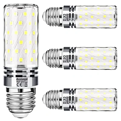 Afbeelding van Anmossi E27 Ledlampen,6000K Koelwit,1200Lm,12W LED Maïsbol,Gelijk aan 100W Gloeilamp,Niet Dimbaar,Edison Schroef Lamp,Verpakking van 4