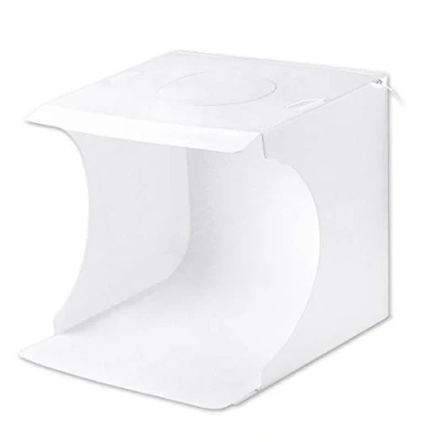 Afbeelding van PULUZ Mini fotocabine, 9 inch draagbare opvouwbare fotostudio lichtbak schiettent met verstelbare 3 kleuren lichten en 6 achtergronden voor sieraden kleine voorwerpen fotografie