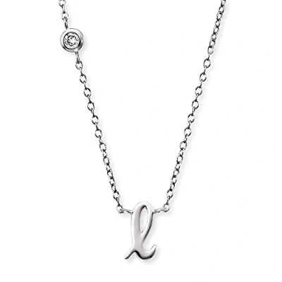 Afbeelding van Engelsrufer Damen Halskette aus Sterling Silber mit Anhänger Buchstabe L besetzt einem Zirkonia Stein in zwei Längen verstellbar Länge: 44cm