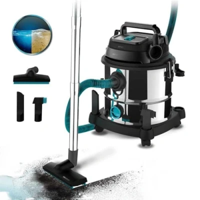 Afbeelding van Cecotec Conga Rockstar Wet &amp; Dry Steel max. 1400 W, 22 kPa, afvoersysteem, stofzuiger en ventilator, metalen frame, wielen, actieradius 5 m