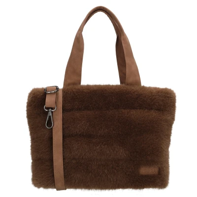 Afbeelding van Zebra Trends Emma Handtas Shopper Schoudertas Crossbody Bont Fur Middenbruin