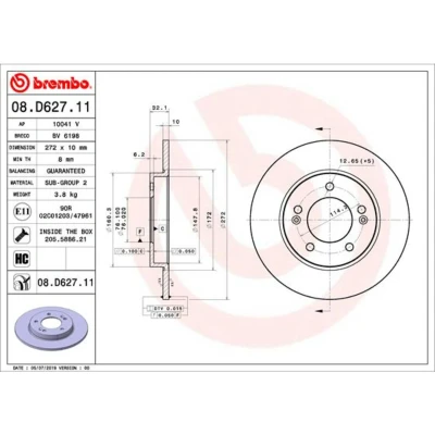 Afbeelding van Brembo Remschijven 08.D627.11
