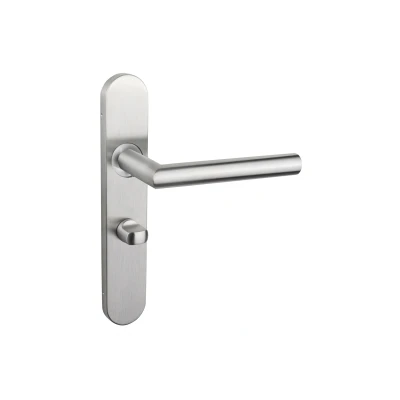 Afbeelding van Lavuzo deurkruk Mantua RVS met afgerond schild WC63/8 badkamersluiting Per set