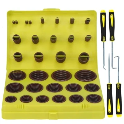 Afbeelding van ZDBB SAE Viton O ring assortiment, kit voor luchtvaart, auto, motoren, cilinder, hydraulisch, sanitair, verschillende industrie, met 4 stuks pick en haakset