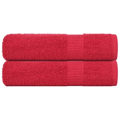 Afbeelding van vidaXL Badhanddoeken 2 st 100x150 cm 360 g/m² 100% katoen rood