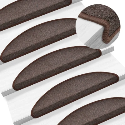 Afbeelding van 15 st Trapmatten 56x17x3 cm koffiebruin