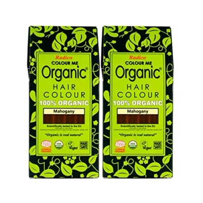 Afbeelding van Radico COLOUR ME ORGANIC Mahogany / Mahonie100% Natuurlijke BIO 9 Kruiden Henna Haarverf Zonder Ammoniak PPD PTD met ECOCERT, HALAL, VEGAN 100g