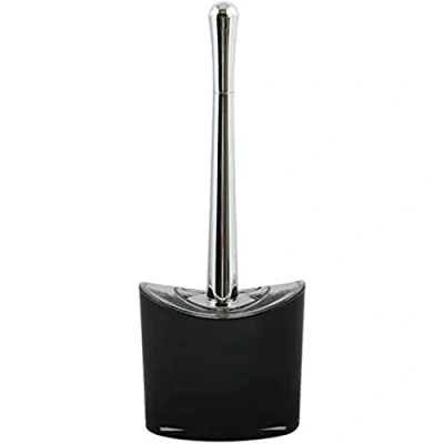 Afbeelding van MSV Toiletborstel in houder/wc borstel Aveiro PS kunststof/rvs zwart/zilver 37 x 14 cm Toiletborstels