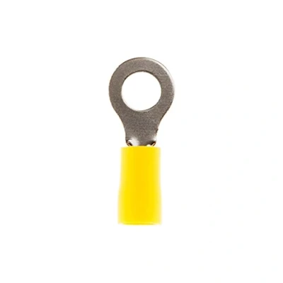 Afbeelding van 10 x gele ronde kabelschoenen 6 mm. Zenitech