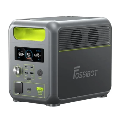 Afbeelding van FOSSiBOT Draagbaar powerstation F1200, 1024 Wh LifePO4 zonnegenerator met 2 1200 W (power lifting 2400 W) AC uitgangen, 100 type C, 45 minuten snel opladen van 0 80%, voor reizen, camping,