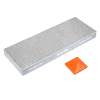 Afbeelding van SHARPAL 168H Grote 200 x 75mm Diamantslijpsteen met Dubbele Korrel Grove 325 &amp; Extra Fijne 1000 Monokristallijne Wetzsteen, Professionele Messenslijper Antislipmat en Hoekgeleider