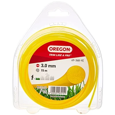 Afbeelding van Oregon String trimmerlijn, vervangende nylon grastrimmerdraad voor grastrimmers en bosmaaiers, doe het zelf tuinieren, universele pasvorm, alle doeleinden, rond koord, spoel van 3 mm x 15 m,