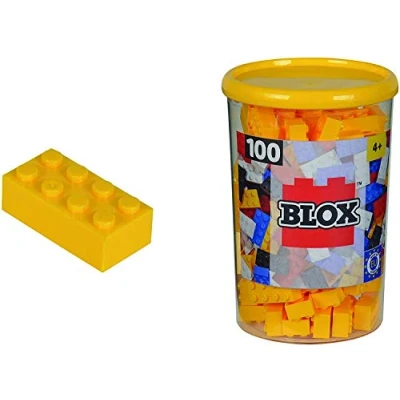 Afbeelding van Simba 104118898 Blox, 100 gele bouwstenen voor kinderen vanaf 3 jaar, 8 stuks, inclusief doos, hoge kwaliteit, volledig compatibel met vele andere fabrikanten
