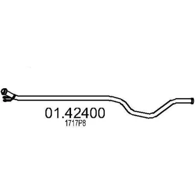 Afbeelding van MTS 01.42400 Uitlaatpijp 2210mm voor middendemper PEUGEOT: 307 Hatchback (3A/C) 1.4 HDi 2001 2005