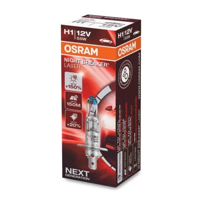Afbeelding van Osram H1 Halogeenlamp 12V 55W P14.5s Night Breaker Laser