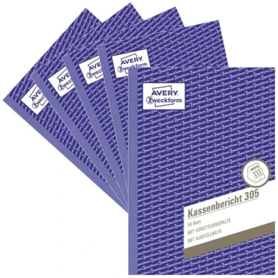 Afbeelding van AVERY Zweckform kassa 305 verschillende verpakkingseenheden 5er Pack