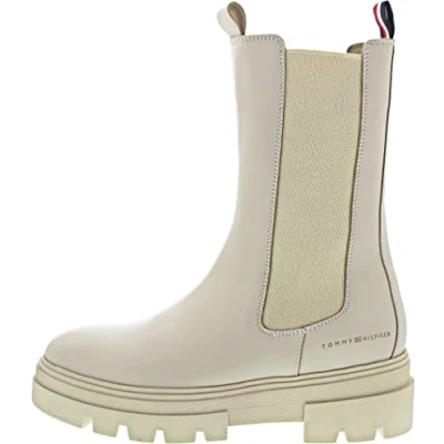 Afbeelding van Tommy Hilfiger Monochromatic Korte laarzen, Dames, Maat: 41, Classic beige Leer