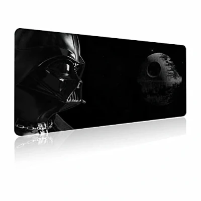 Afbeelding van Grote muismat XXL, met gestikte randen en antislip rubberen basis, hoge snelheid oppervlak laptop bureauonderleggers computertoetsenbord muizen combo mat 15,7 x 31,5 cm